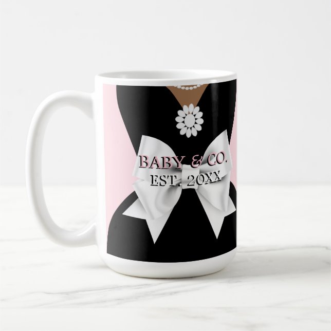 Caneca De Café Elegante Tiffany Mamãe Étnica de Gravidez Rosa (Esquerda)