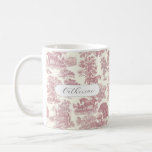 Caneca De Café Elegante Toalha Rosa-Rústica-Rosa-Rosa-Rústica<br><div class="desc">Padrão monocromático rosa e branco de tronco com cavalos e árvores para decoração rústica por país, estilo inglês, francês ou americano. O cavalo é um animal majestoso que encarna o poder espiritual da independência, liberdade, nobreza, resistência, confiança, triunfo, heroísmo e competição. O seu símbolo está associado à força, à coragem...</div>