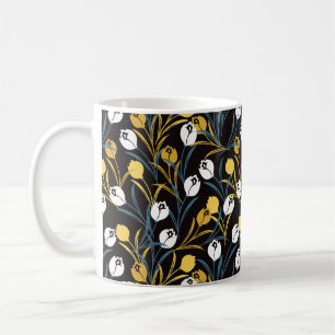 Caneca De Café Elegante Tulip Floral