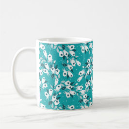 Caneca De Café Elegante Tulip Flower Pattern Botanical Art Design