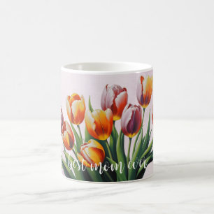 Caneca De Café Elegante Tulips Feliz Dia da Mãe