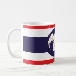 Caneca De Café Elegante Vintage Tailandês Bandeira Coberta Cerâmi