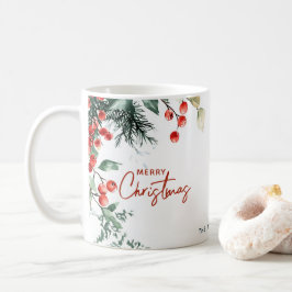 Caneca De Café Elegante Winter Greenery Feliz Natal
