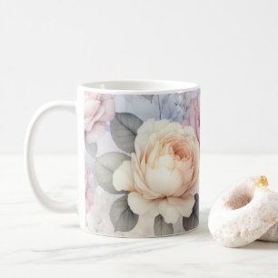 Caneca De Café Elegantes Flores de Rosa