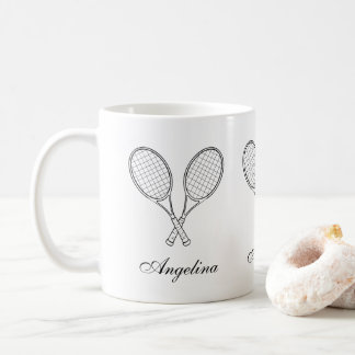 Caneca De Café Elegantes Raquetes Pretas Presente Personalizado p