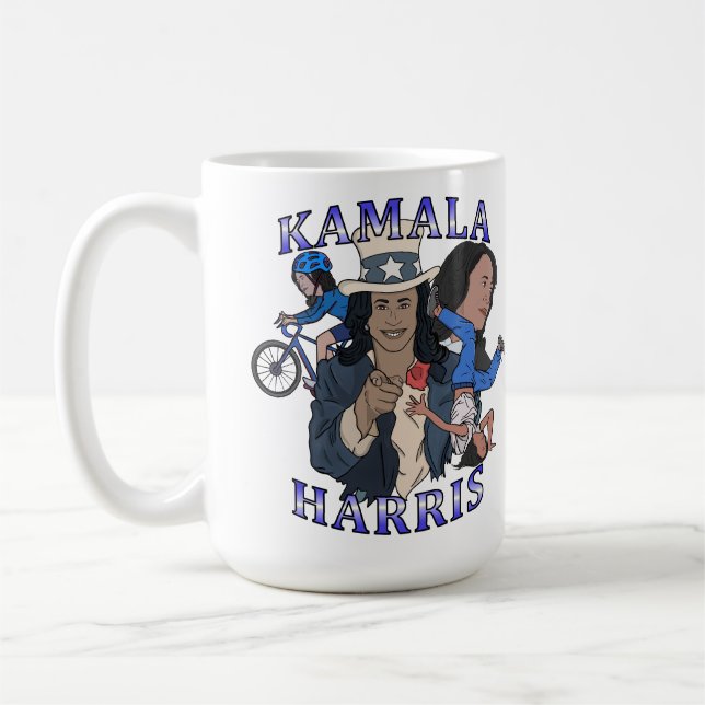 Caneca De Café Eleição de Estilo de Rap Bootleg Kamala Harris (Esquerda)
