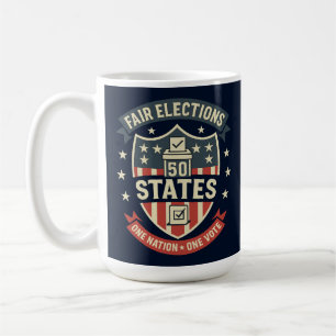 Caneca De Café Eleições Justas Uma Nação Um Voto Design