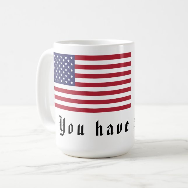 Caneca De Café Eleições patriotas nos EUA mudança de pavilhão ame (Frente Esquerda)