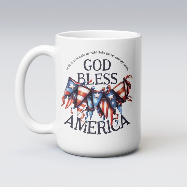 Caneca De Café Eleitores da América Deus abençoe Patriótica Orand (Criador carregado)