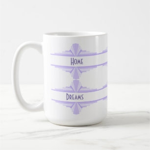 Caneca De Café Elemento de deco de arte em lilás e roxo