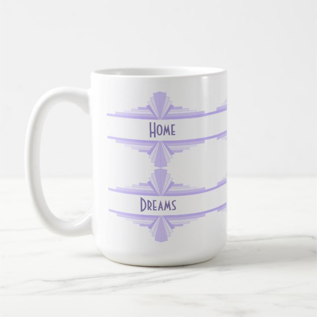 Caneca De Café Elemento de deco de arte em lilás e roxo (Esquerda)
