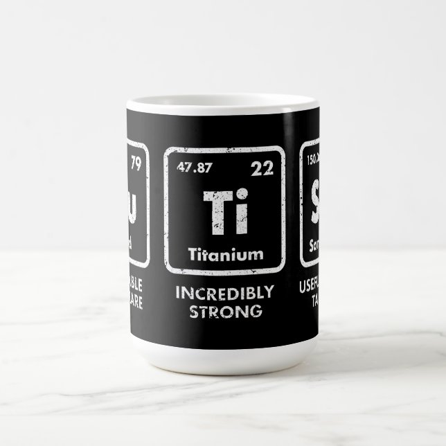 Caneca De Café Elementos de consciência do autismo Mesa periódica (Centro)
