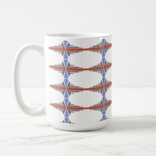Caneca De Café Elementos de decoração de arte em ouro e azul ro
