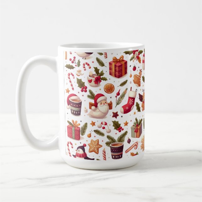 Caneca De Café Elementos de Natal | Presentes de Natal (Esquerda)