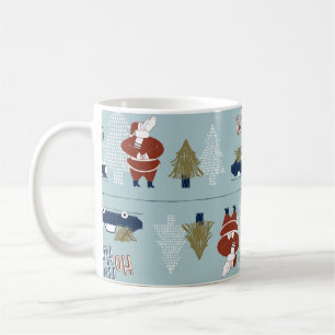 Caneca De Café Elementos decorativos de Natal Vintage sem costura