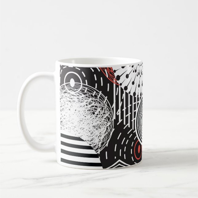 Caneca De Café Elementos Gráficos de Ilustração de Abstrato de Vi (Esquerda)