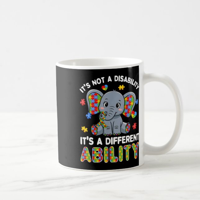 Caneca De Café Elepha de consciência de habilidade diferente e au (Direita)