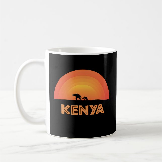 Caneca De Café Elephant Baby African Kenya Sunset Wilset Nature (Esquerda)