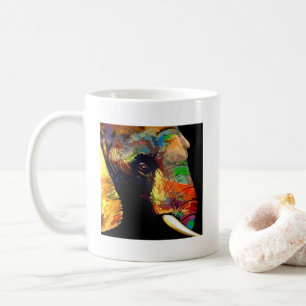 Caneca De Café Elephant Head Bold Colortion Personalizado