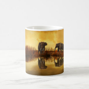 Caneca De Café Elephant Trio Wildlife Coffee Mug