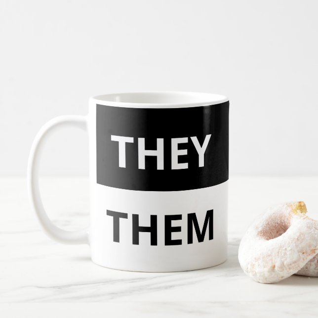 Caneca De Café Eles/Eles Pronunham Black & White Classic Mug (Com Donut)