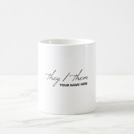 Caneca De Café Eles estão em Script Font White Mug