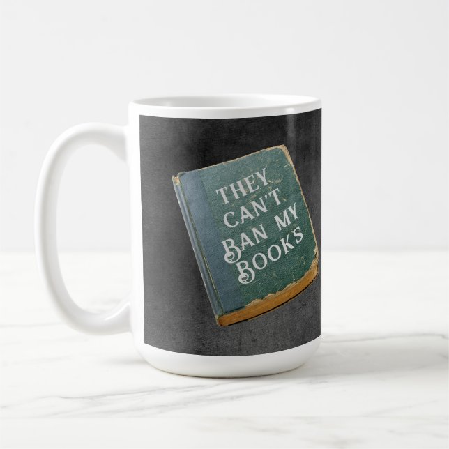 Caneca De Café Eles não podem proibir meus livros (Esquerda)