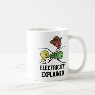 Caneca De Café Eletricidade Explicada Presente de Físico Nerd I P