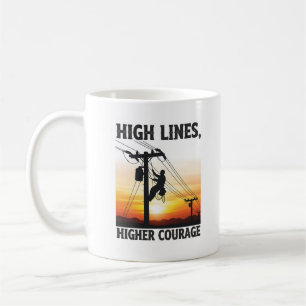Caneca De Café Eletricista de Linha Inspirador