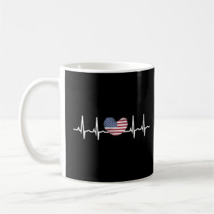 Caneca De Café Eletrocardiografia ECG com batimento cardíaco de 