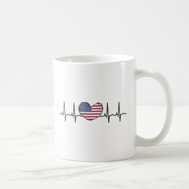 Caneca De Café Eletrocardiografia ECG com pulsação de batimento c (Direita)