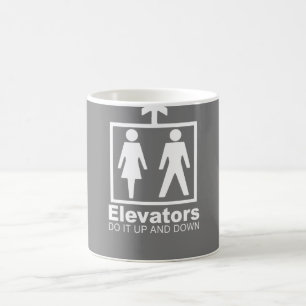 CANECA DE CAFÉ ELEVADORES FAZEM ISSO PARA CIMA E PARA BAIXO