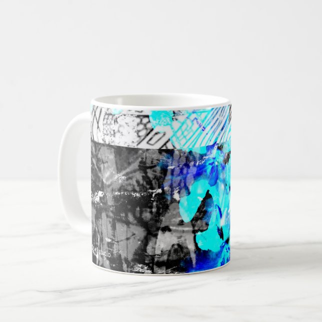Caneca De Café "Elevated Focus" coffee mug abstract art by Duvall (Frente Esquerda)