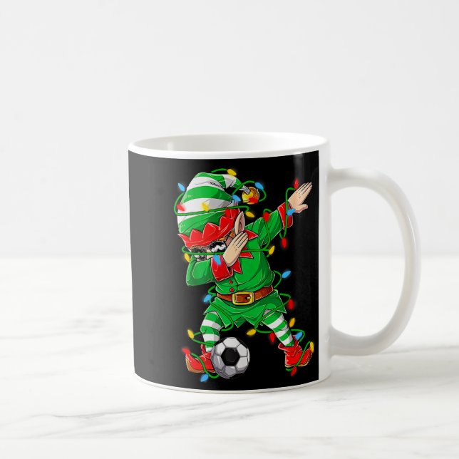 Caneca De Café Elf Dabbing Soccer Player Christmas Dab Xmas  (Direita)