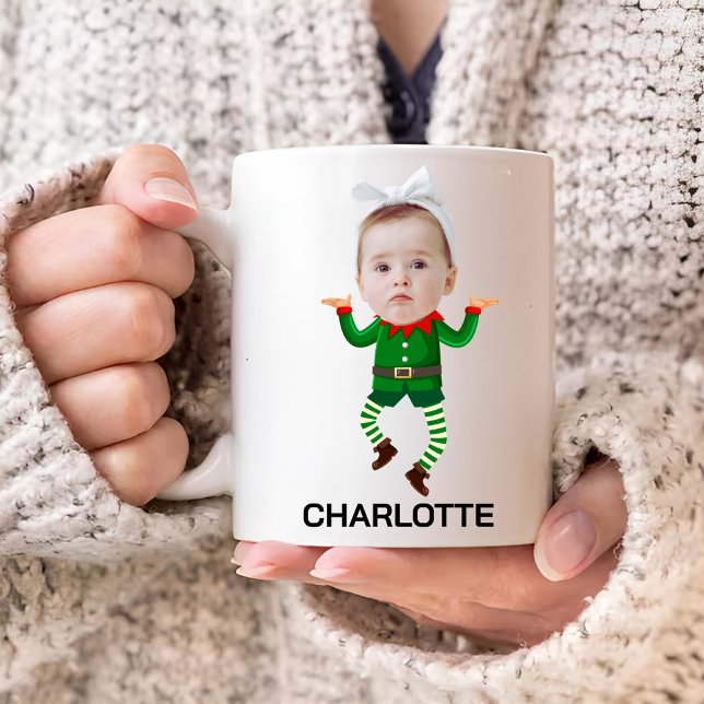 Caneca De Café Elf de Cara de Bebê Personalizado (Criador carregado)