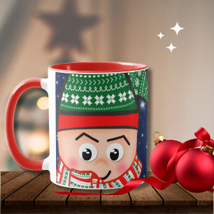 Caneca De Café Elf de Natal Personalizado Bonito