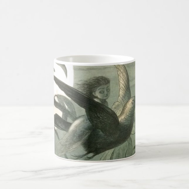 Caneca De Café Elf Fairies Elves Moon Night Bird Voando (Centro)