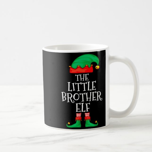 Caneca De Café Elf Family Christmas Little Brother Elf Sweater Me (Direita)