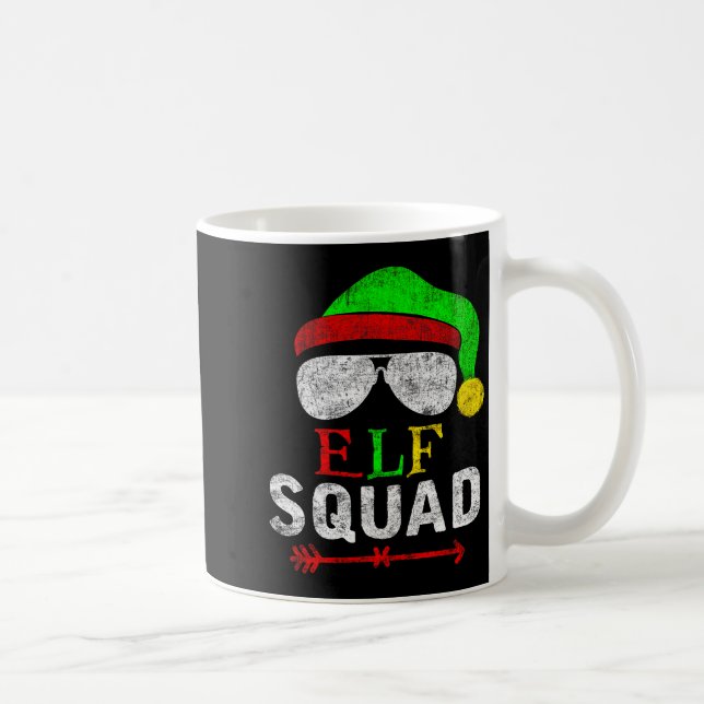 Caneca De Café Elf Family Christmas Matching Pajamas Xmas Elf Squ (Direita)