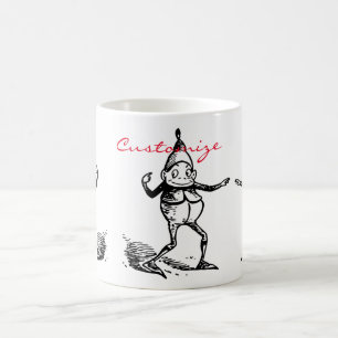 Caneca De Café Elf Gnomo Thunder_Cove, Feriado de inverno bonito