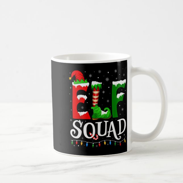 Caneca De Café Elf Squad Funny Christmas Family Pajamas  (Direita)