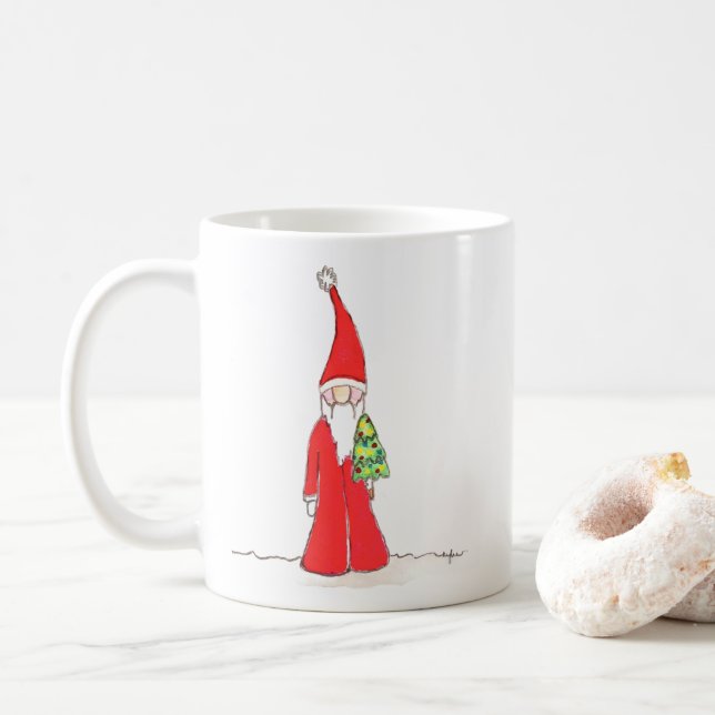 Caneca De Café Elf with Tree (Com Donut)