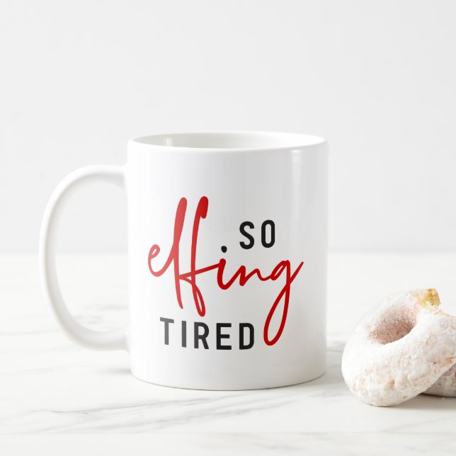 Caneca De Café Elfing Tired (Com Donut)