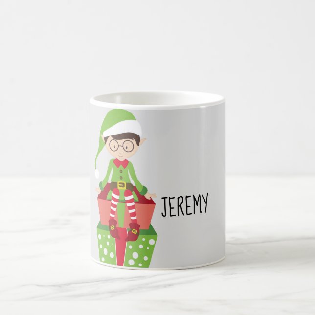 Caneca De Café Elfo Caprichoso Personalizado de Natal (Centro)