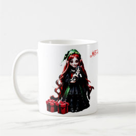Caneca De Café Elfo de Natal com Kitten.