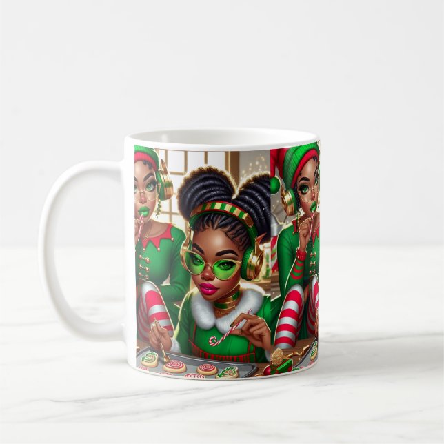 Caneca De Café Elfos Comendo Guloseimas (Esquerda)