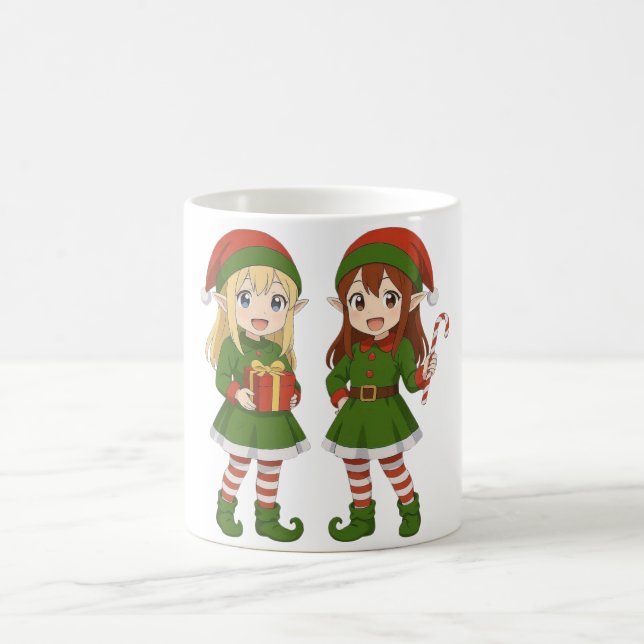 Caneca De Café Elfos de Natal fofos de anime (Centro)