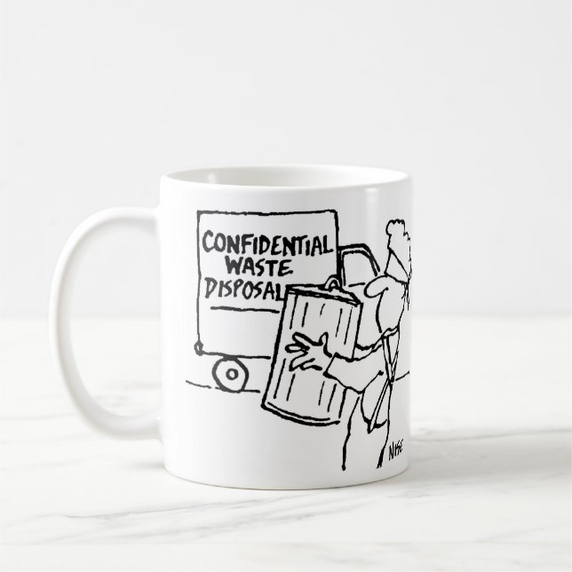 Caneca De Café Eliminação de Resíduos Confidenciais (Esquerda)