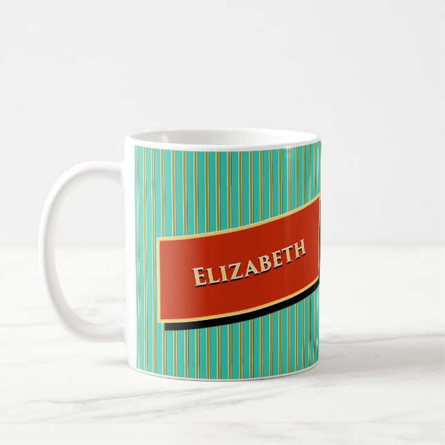 Caneca De Café Elizabeth_Aquarius_Modern Retro Mug (Esquerda)