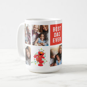 Caneca De Café Elmo de Natal Melhor Papai - Colagem de Fotos